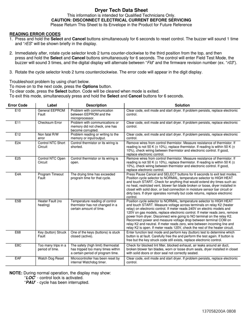 Frigidaire AGQ6700FE - 27" Gas Dryer datasheet Frigidaire AGQ6700FE - 27" Gas Dryer datasheet