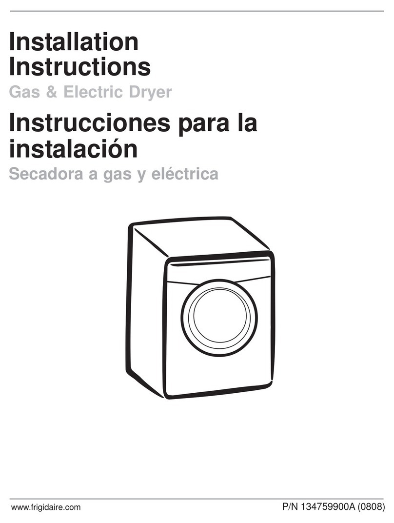 Frigidaire AEQ6700FE - AffinityTM 5.8 Cu. Ft. Dryera User manual