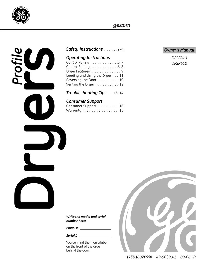 GE DPSE810GGWT - ProfileTM 7.0 cu. Ft. Gas... User manual