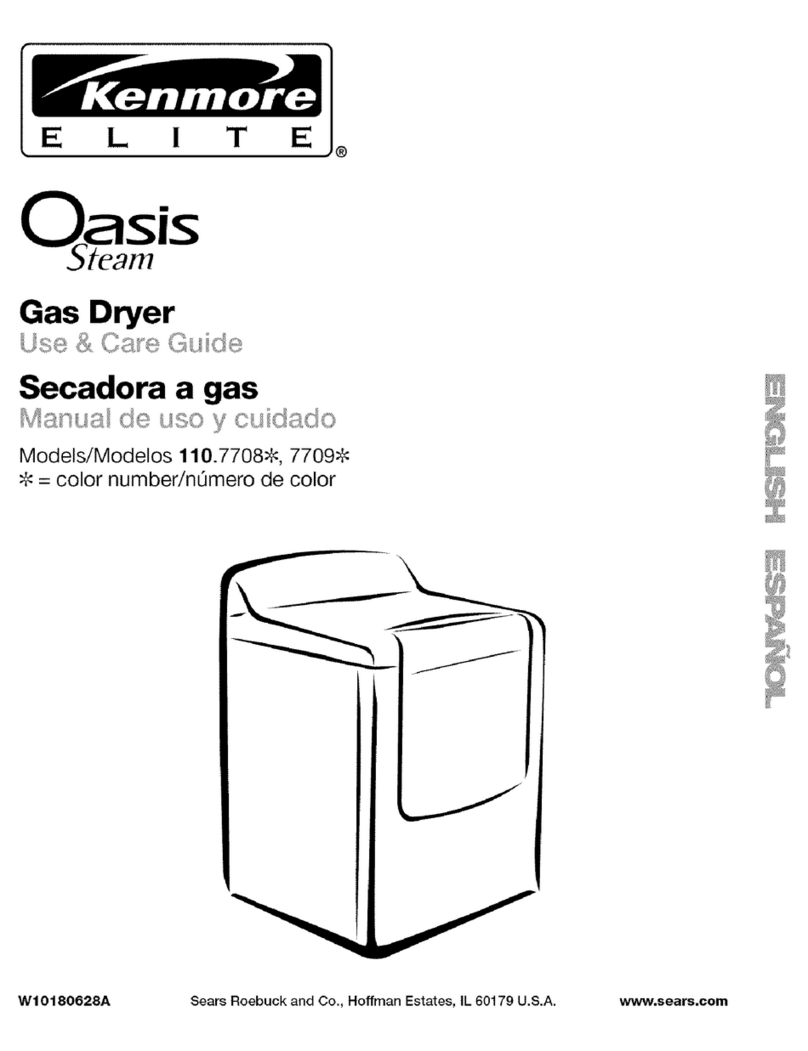 Kenmore 7806 - Elite Oasis ST 7.6 cu. Ft. Capacity Gas... User manual