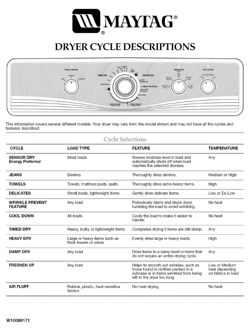 Maytag MED5800TW - Electric Dryer Description