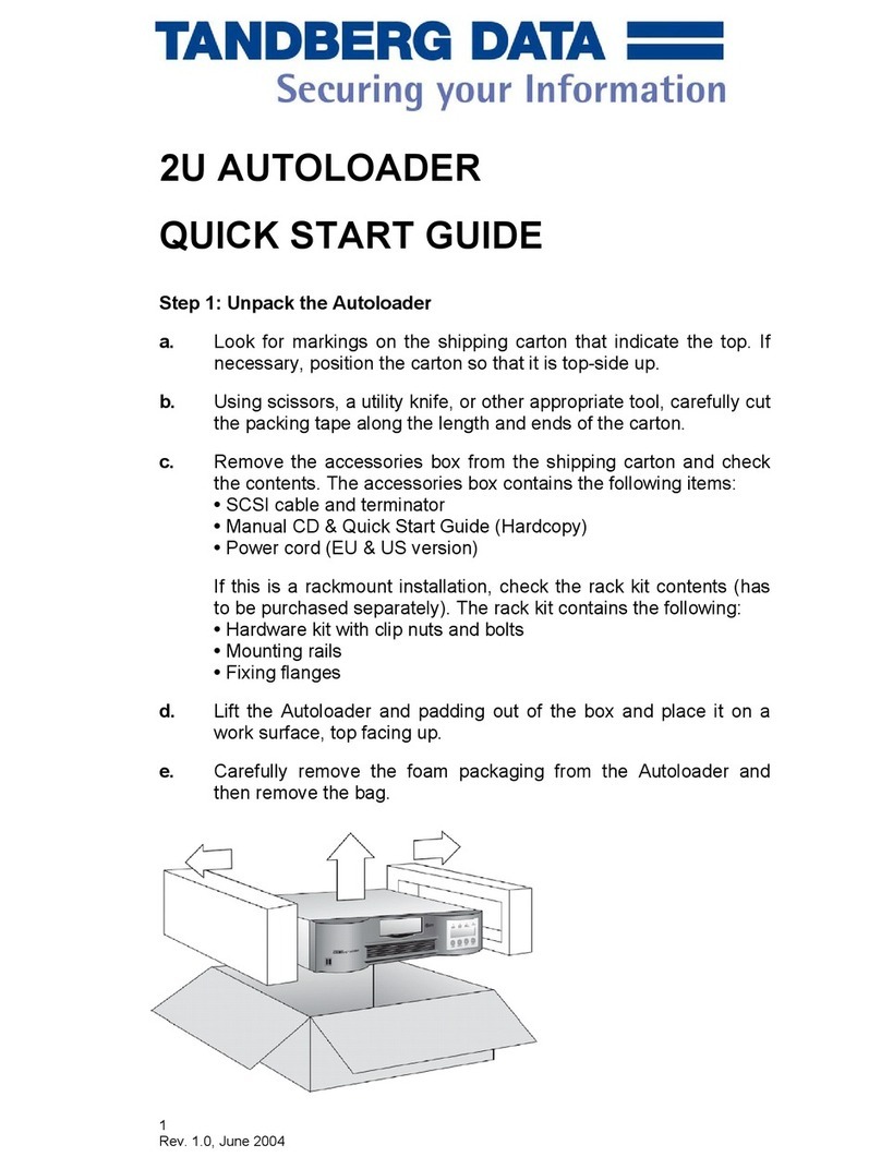 TANDBERG 2U AUTOLOADER quick start guide