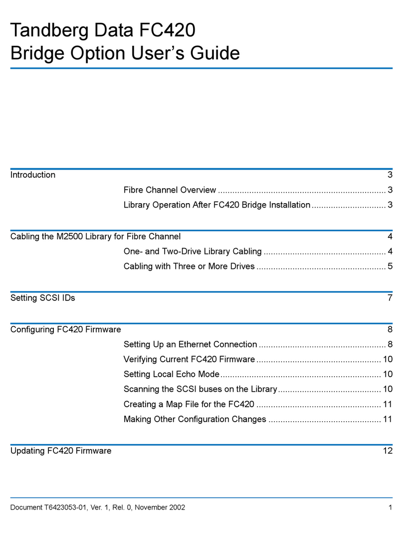Tandberg Data MSERIES FC USER User manual