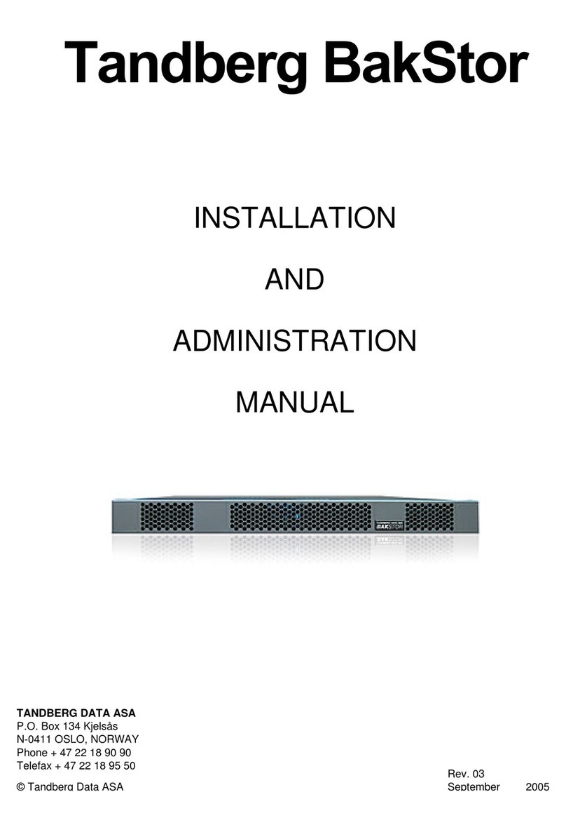 Tandberg Data BAKSTOR Instruction Manual