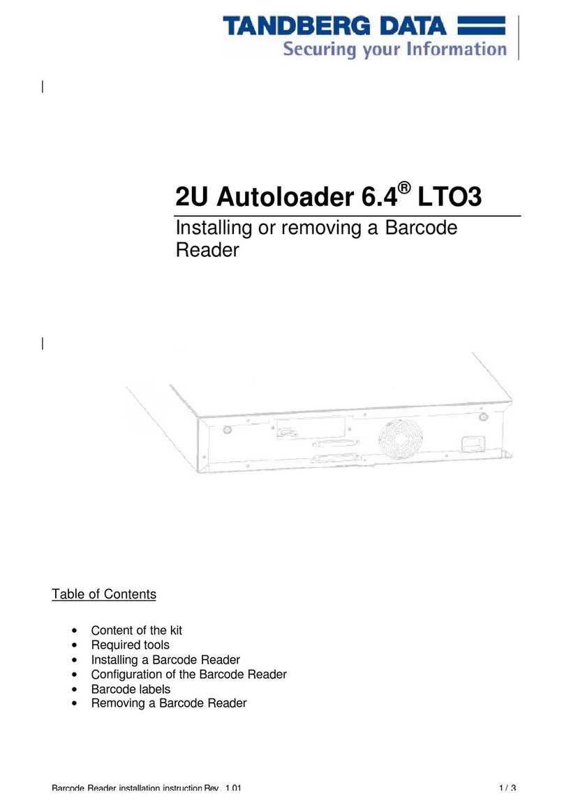 Tandberg Data BARCODE READER User manual