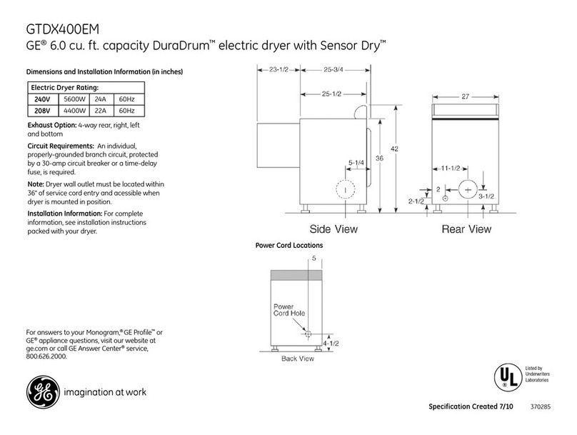 GE GTDX400EMWS Manual