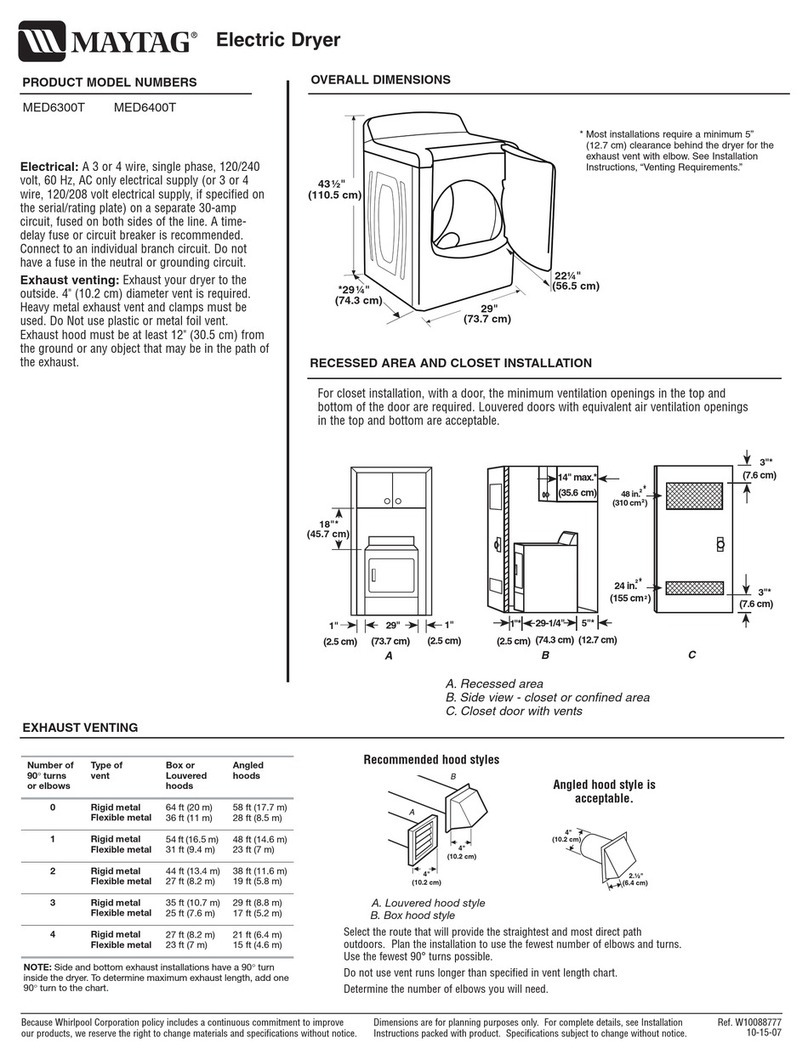 Maytag MED6400T Parts list manual
