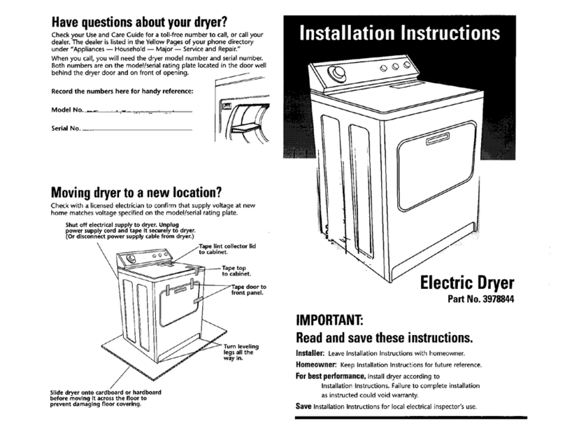 Whirlpool LEV4634JQ installation instructions
