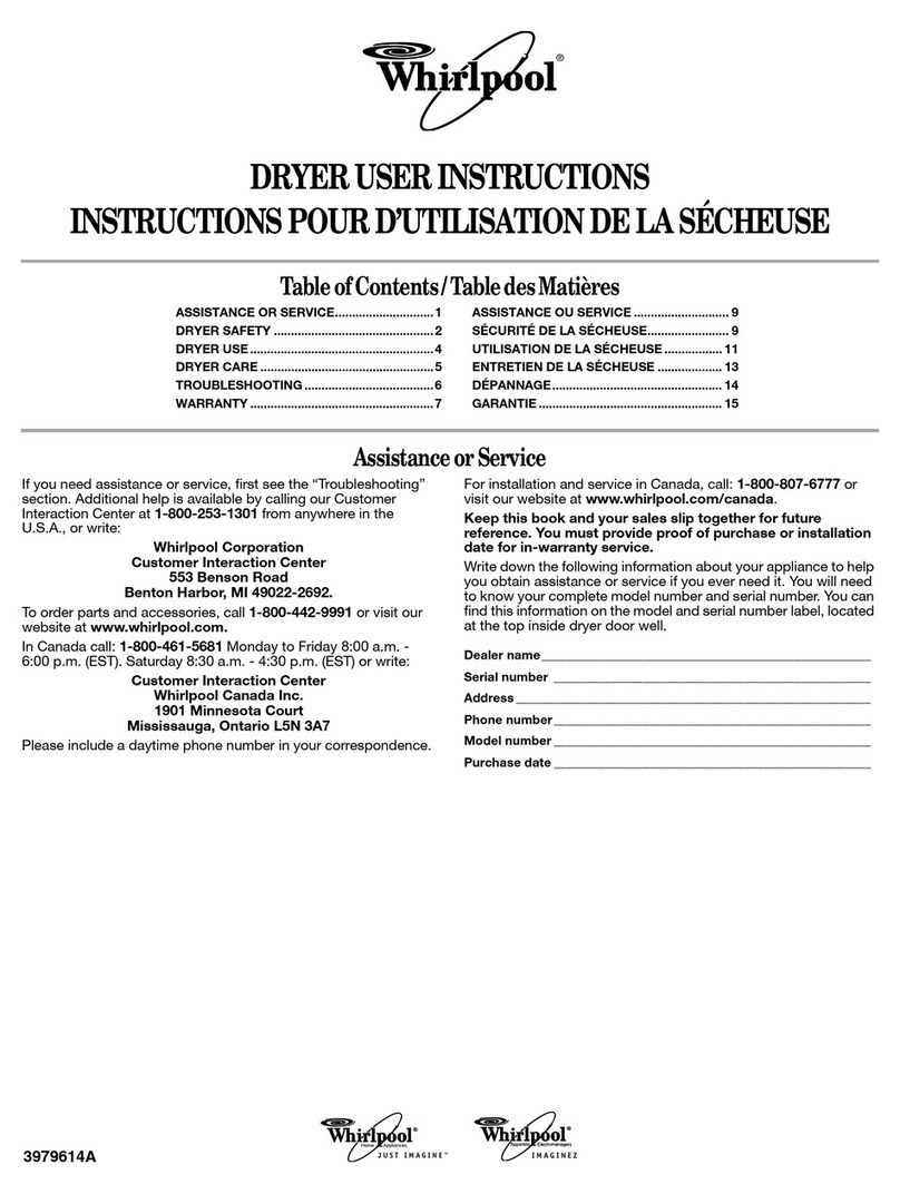 Whirlpool LGR4634PQ User manual