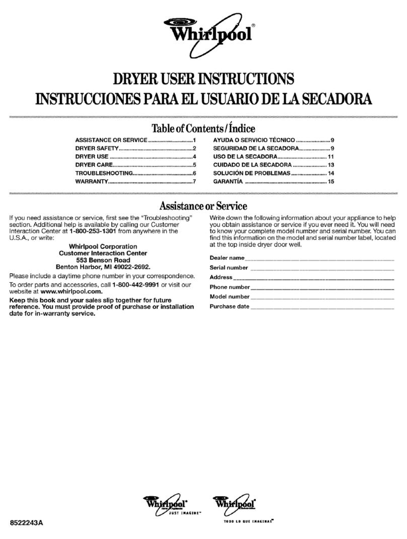 Whirlpool LER3624PQ User manual