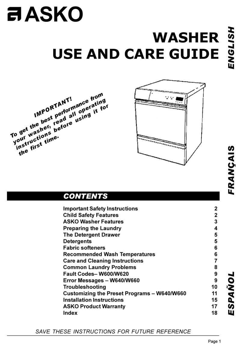 Asko W600 User manual