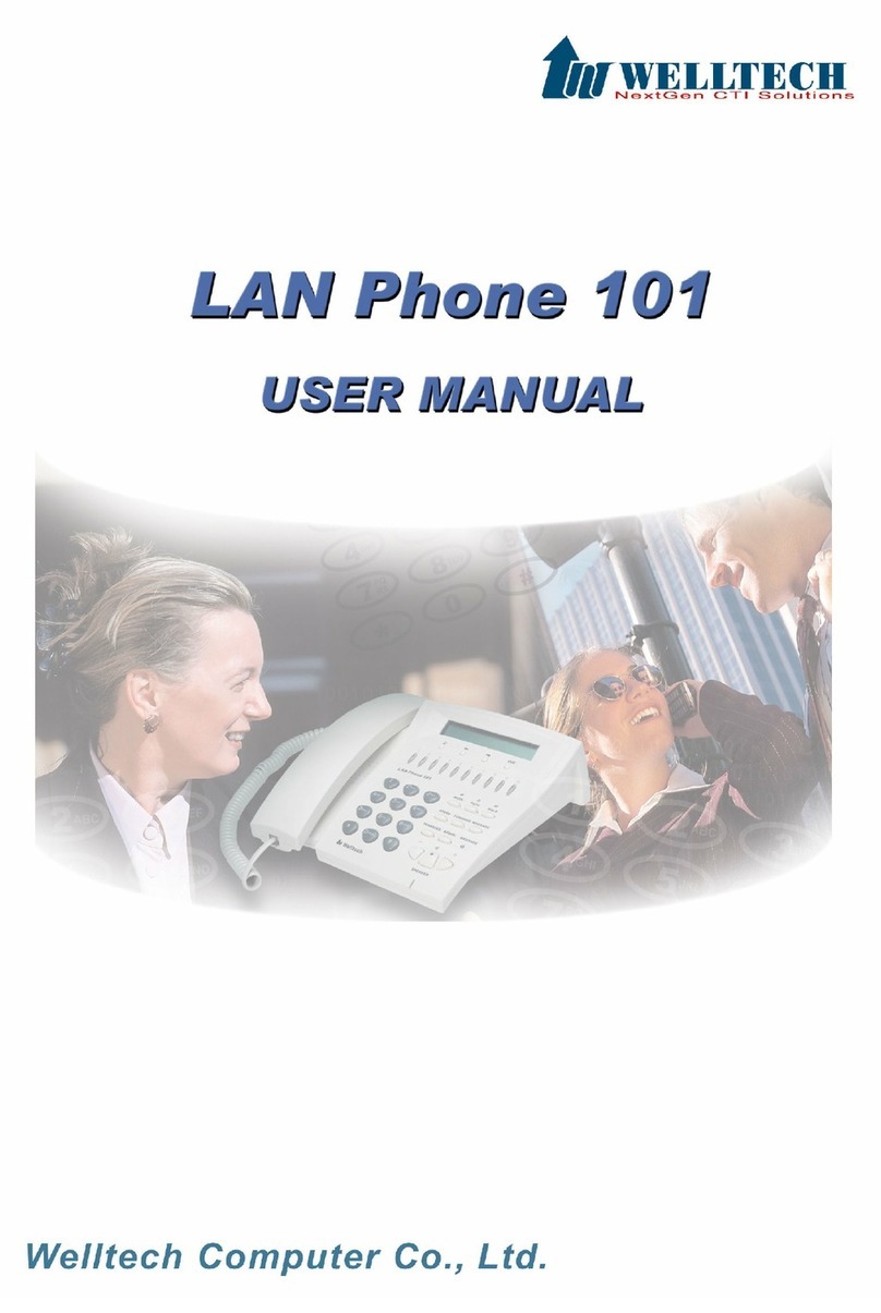 WELLTECH LAN PHONE 101 H.323 - VERSION 111A &... manual
