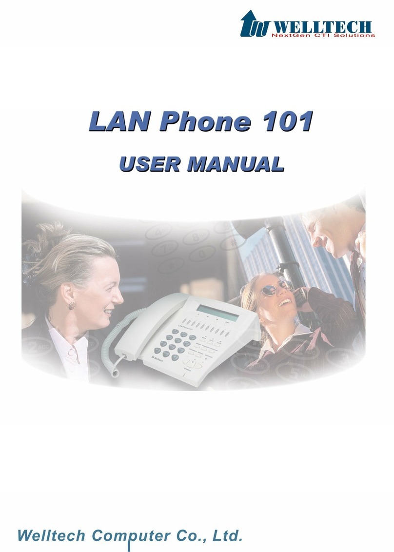 WELLTECH LAN PHONE 101 H.323 - VERSION 113 & 503 manual