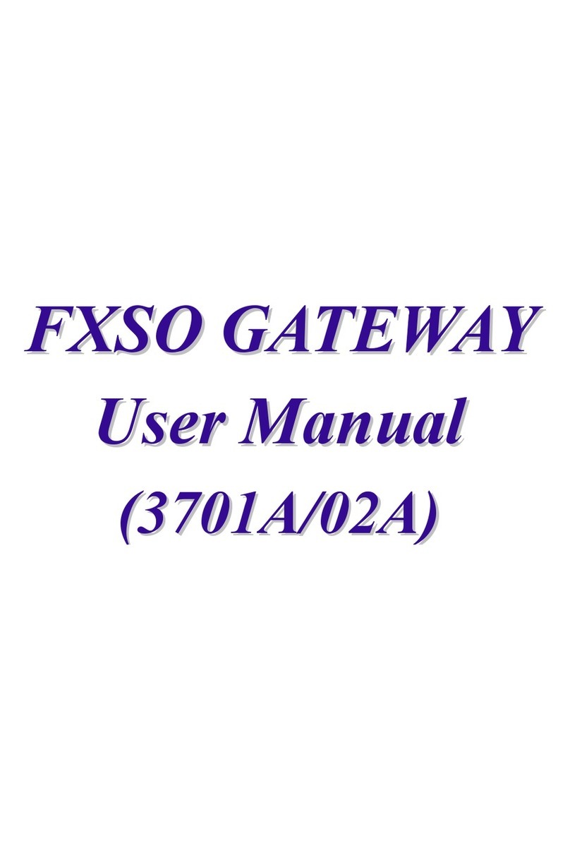 WELLTECH FXSO GATEWAY H.323 3701A - VERSION 2.1A manual