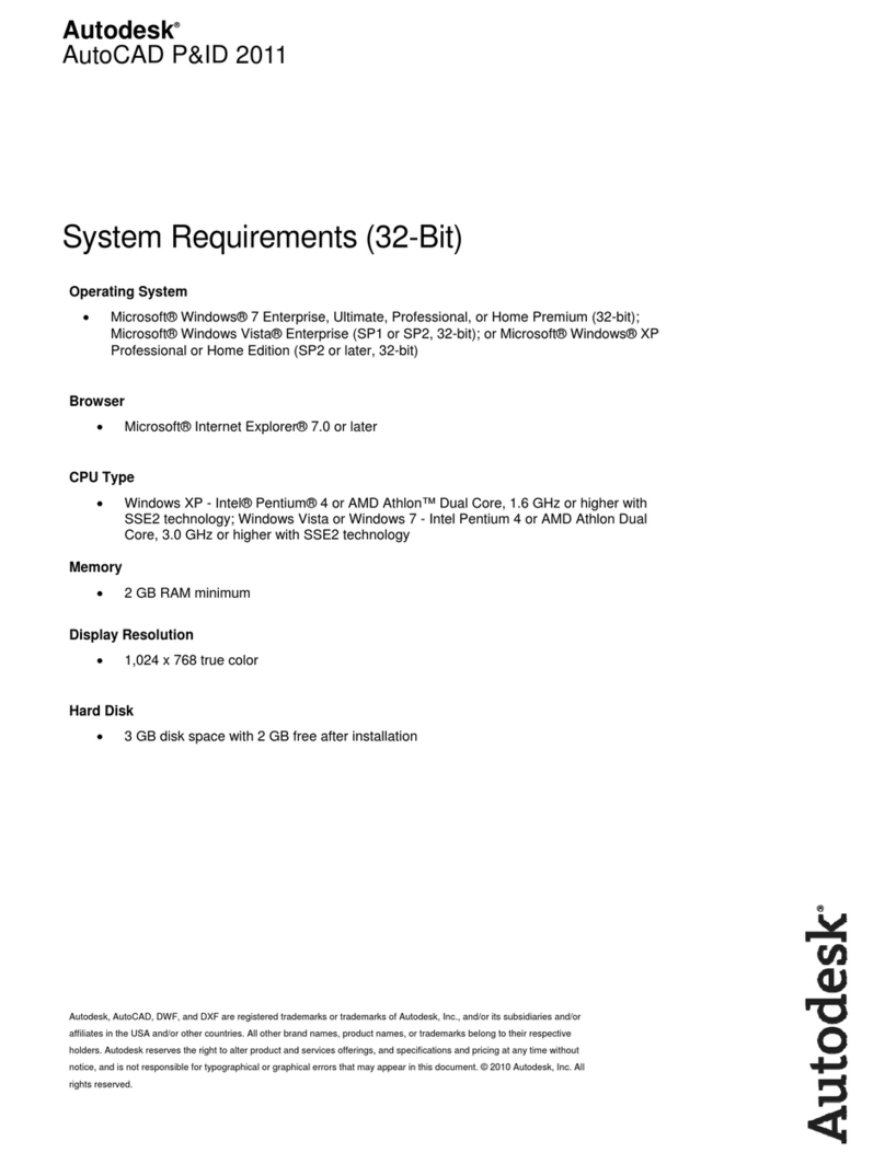 Autodesk AUTOCAD PLANT 3D 2011 - SYSTEM REQUIREMENTS manual Autodesk AUTOCAD PLANT 3D 2011 - SYSTEM REQUIREMENTS manual