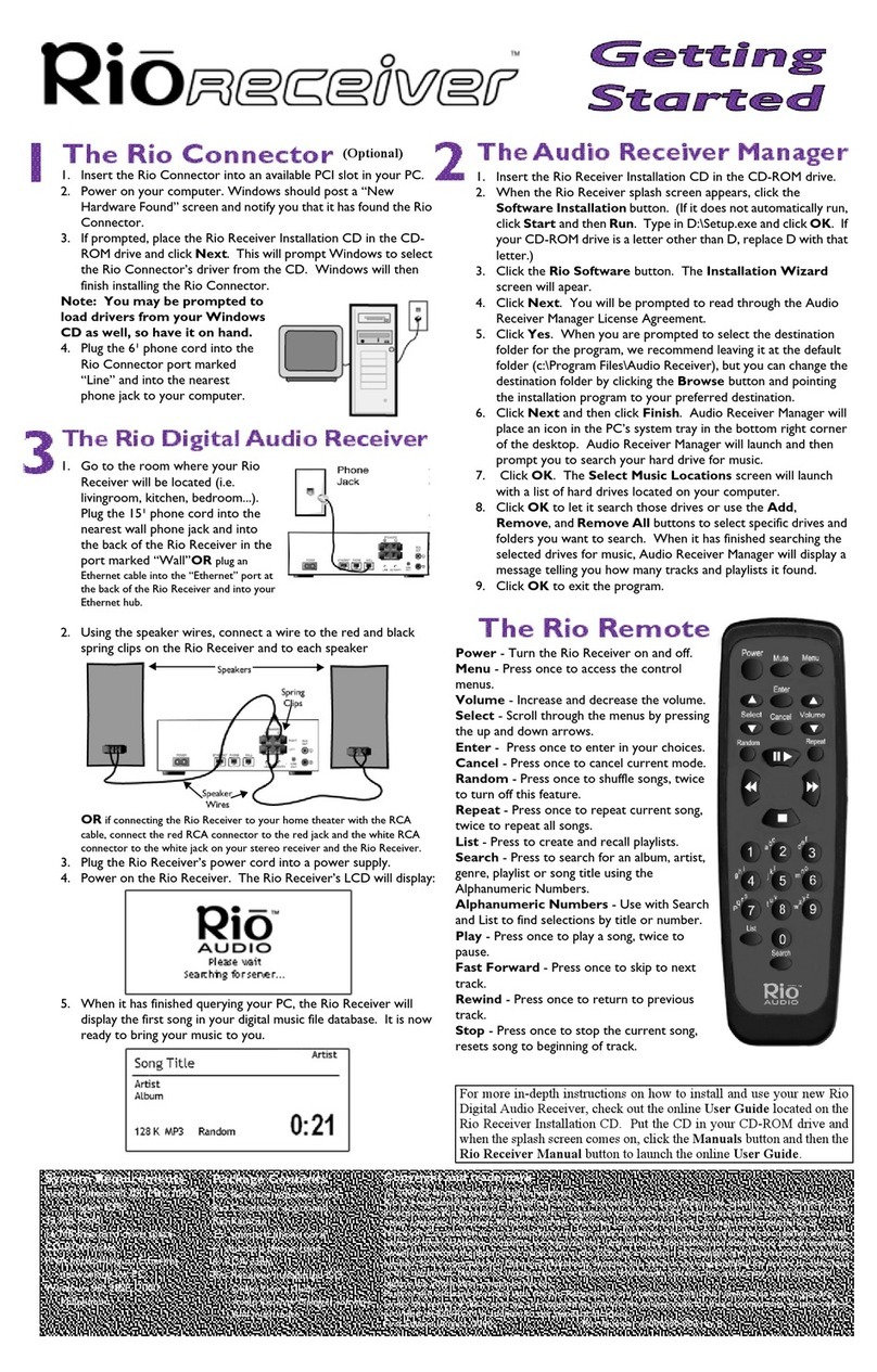 Rio RECEIVER quick start