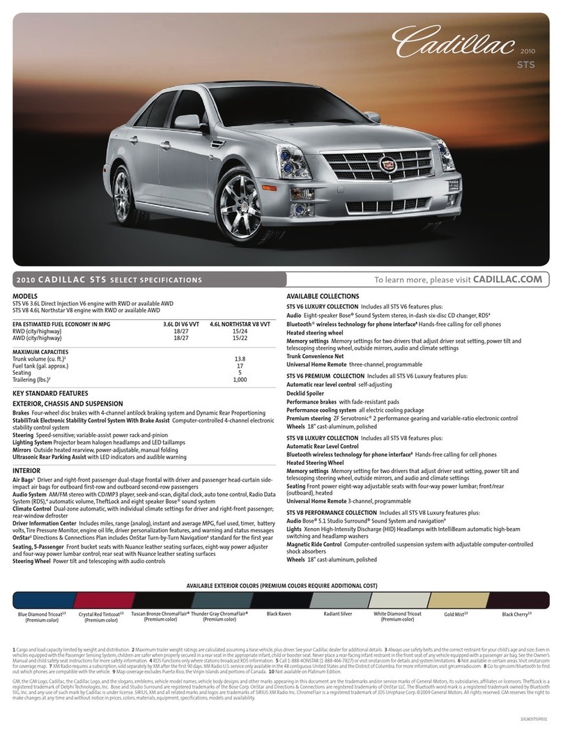 Cadillac 2010 STS User manual
