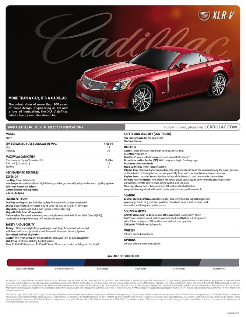 Cadillac 2009 XLR-V User manual