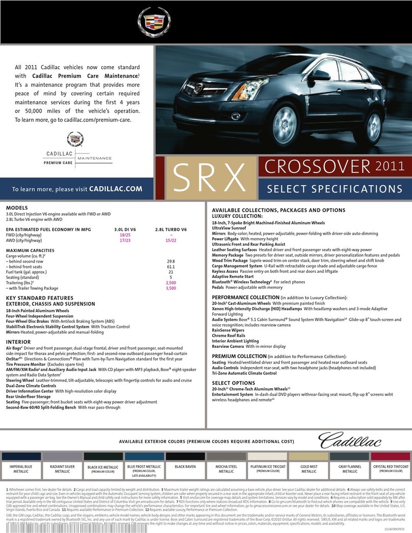 Cadillac 2011 SRX CROSSOVER User manual