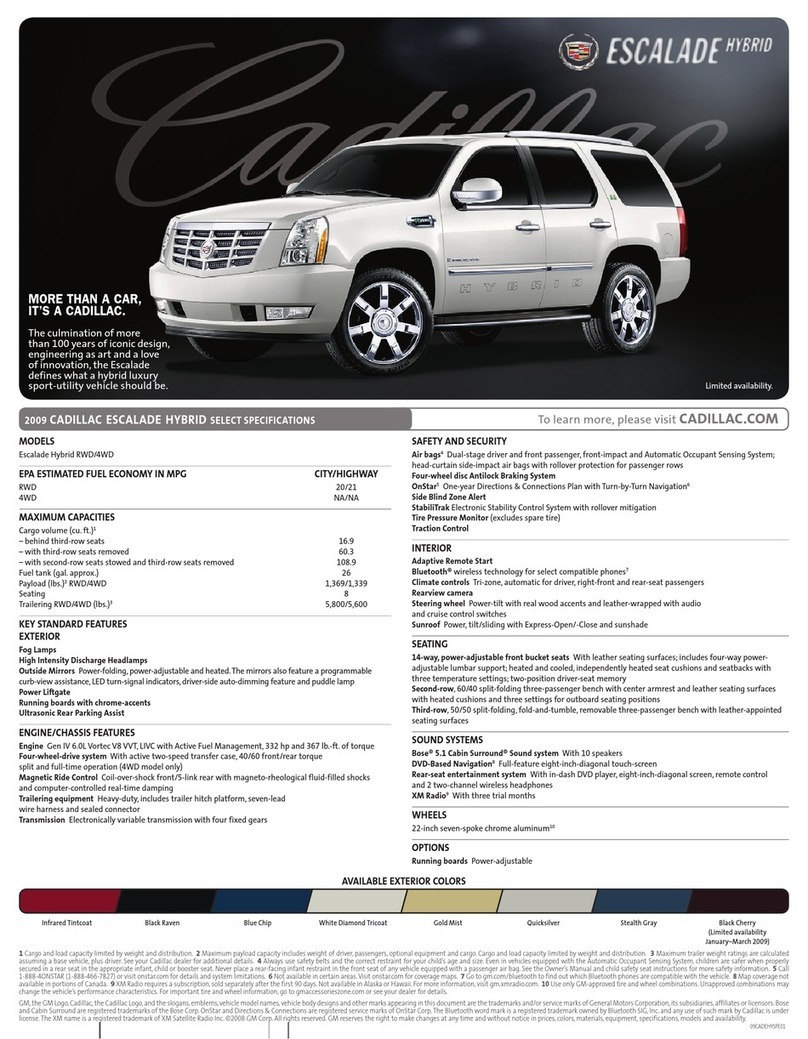 Cadillac ESCALADE HYBRID - BROCHURE 2009 User manual