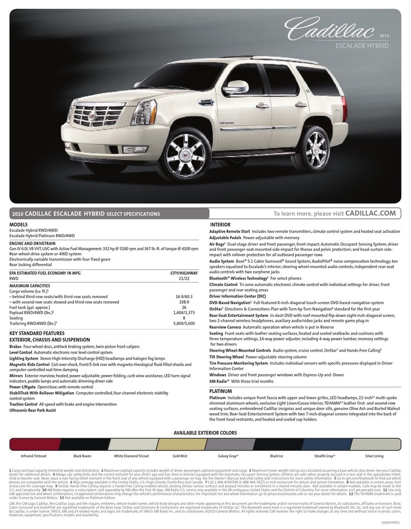 Cadillac ESCALADE HYBRID - BROCHURE 2010 User manual Cadillac ESCALADE HYBRID - BROCHURE 2010 User manual