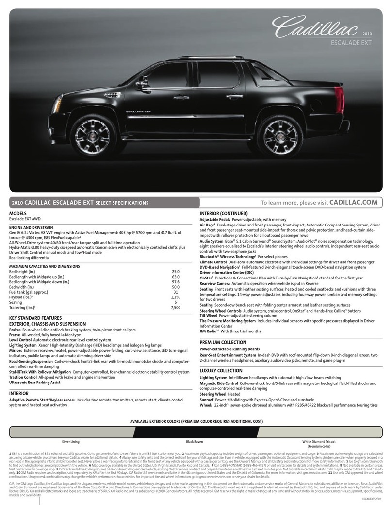 Cadillac 2010 Escalade EXT User manual