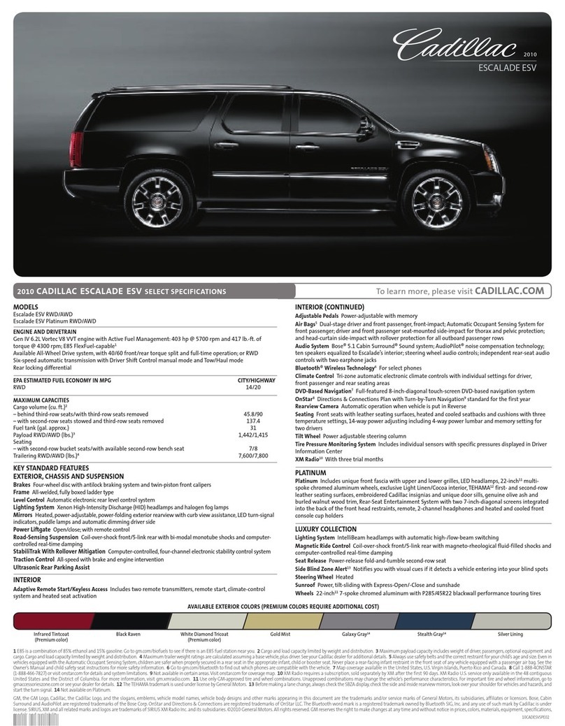 Cadillac 2010 Escalade ESV User manual