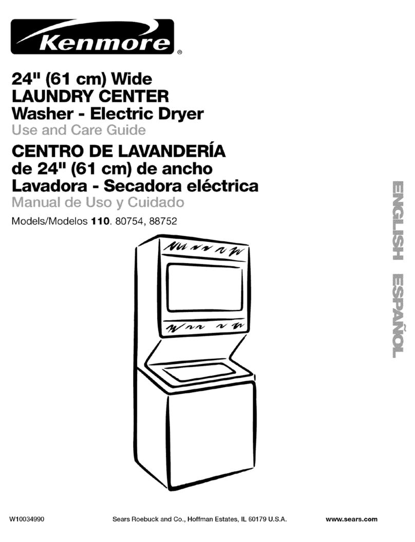 Kenmore 8075 - 24 in. Laundry Center User manual