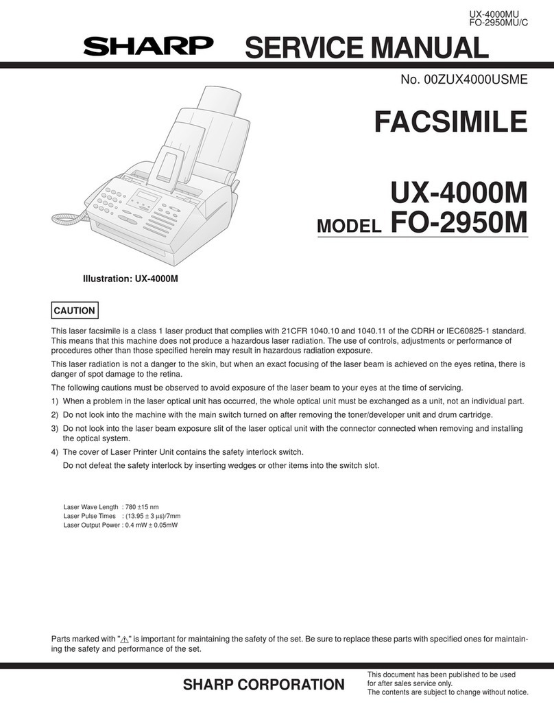 Sharp UX-4000M - UX 4000 B/W Laser Printer User manual