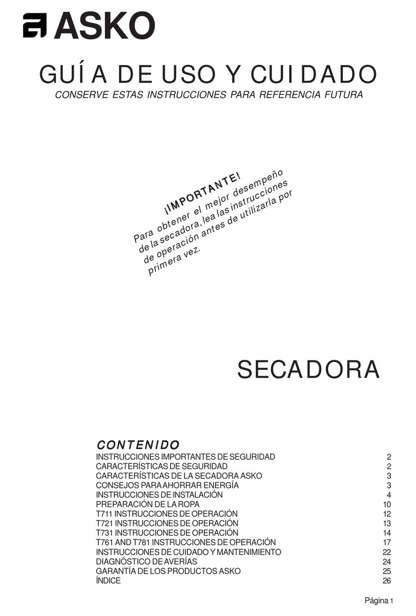Asko T700 Series User manual