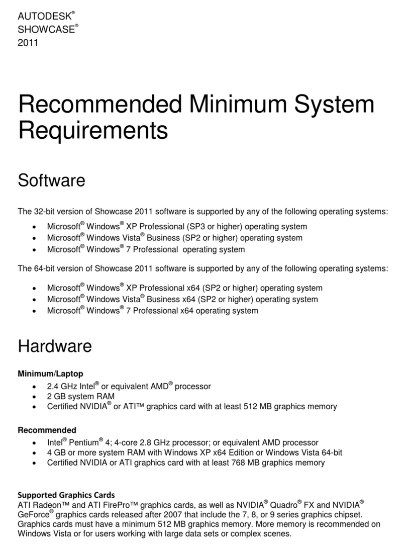 Autodesk AUTODESK SHOWCASE 2011 - SYSTEM REQUIREMENTS Hardware
