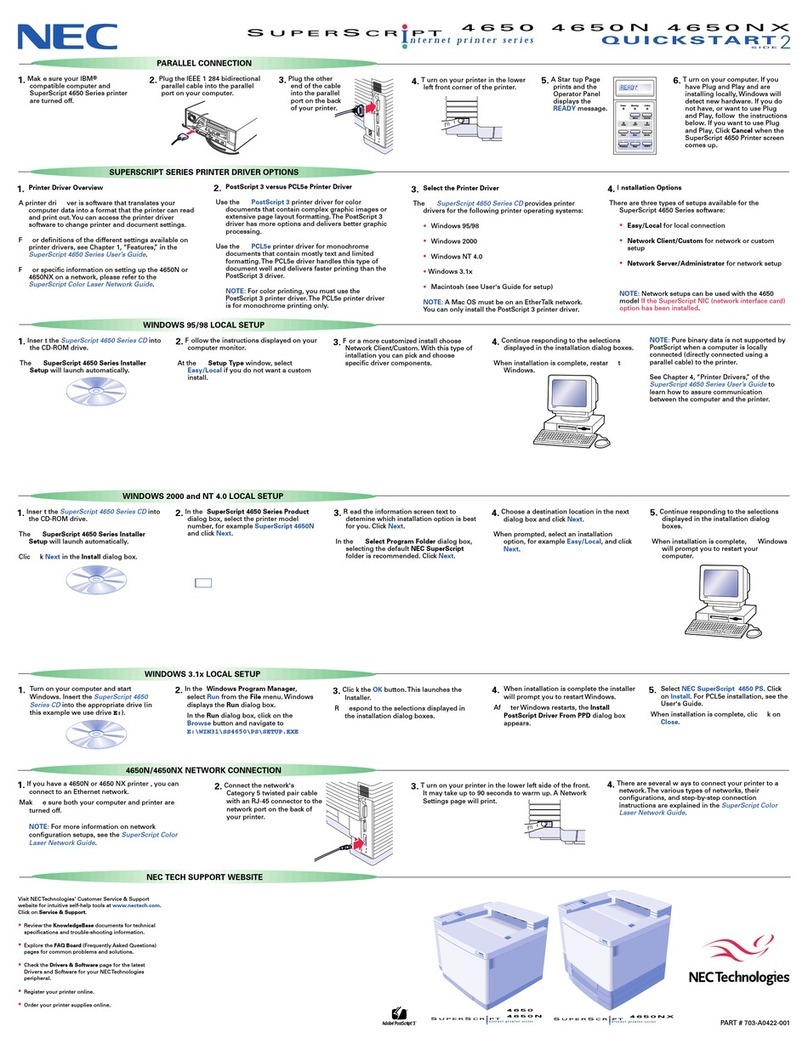 NEC 4650NX - SuperScript Color Laser Printer User manual NEC 4650NX - SuperScript Color Laser Printer User manual
