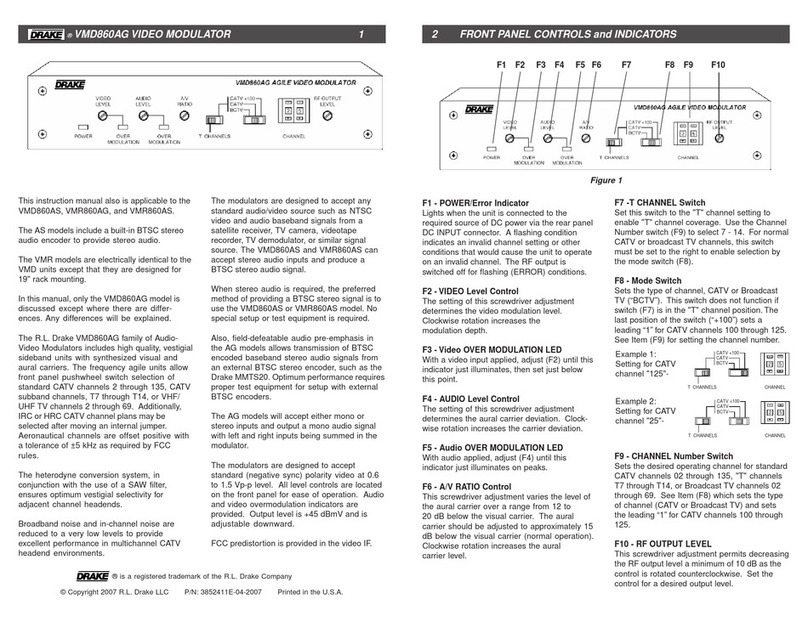 DRAKE VMD860AS User manual