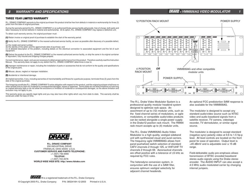 DRAKE VMM806AG User manual