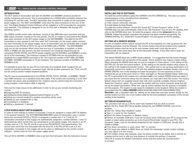 DRAKE SCT User manual