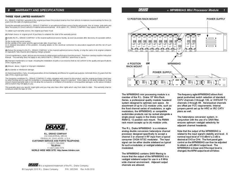 DRAKE MPM860AG User manual
