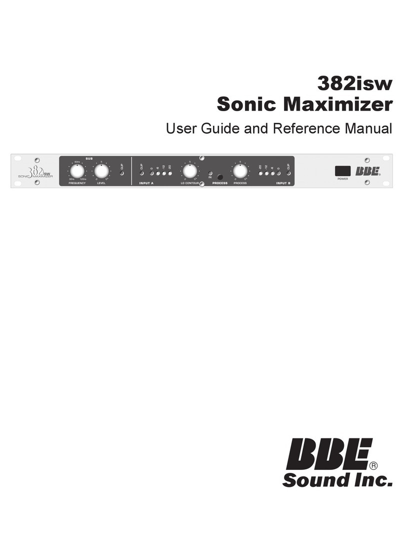BBE 382ISW SONIC MAXIMIZER User guide and reference manual