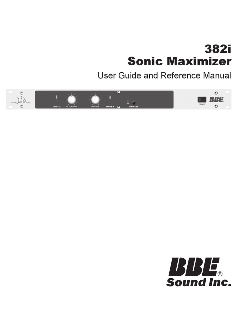 BBE Sonic Maximizer 382i User guide and reference manual BBE Sonic Maximizer 382i User guide and reference manual