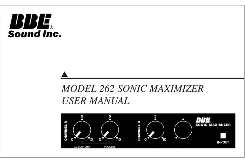 BBE Sonic Maximizer 262 user manual