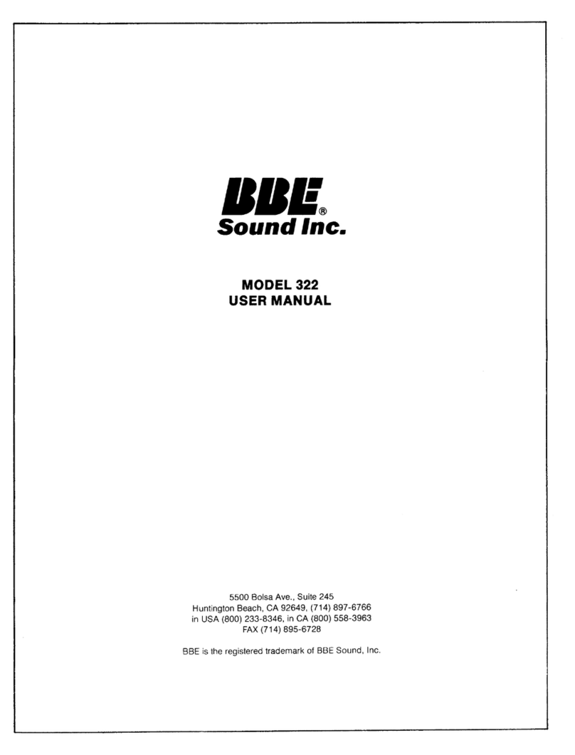 BBE Sonic Maximizer 322 user manual