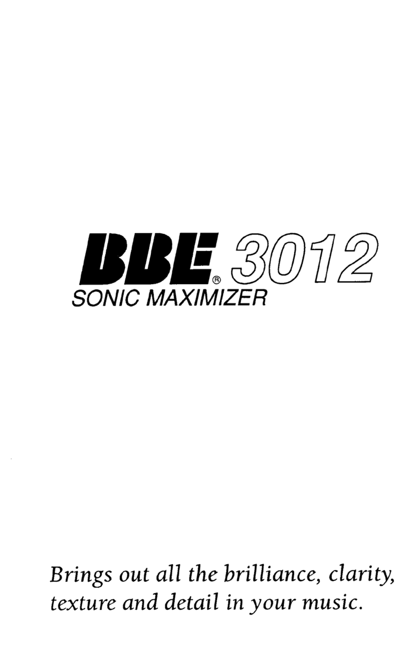 BBE Sonic Maximizer 3012 User manual