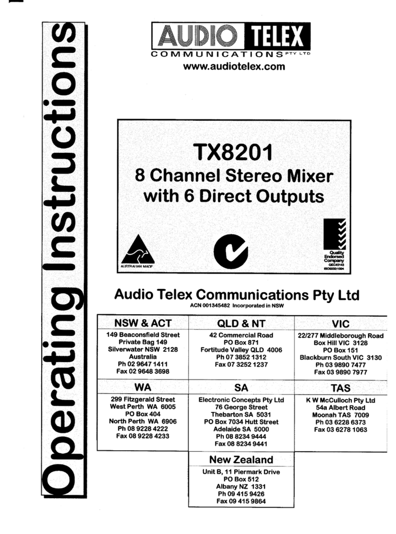 AUDIO TELEX TX8201 operating instructions