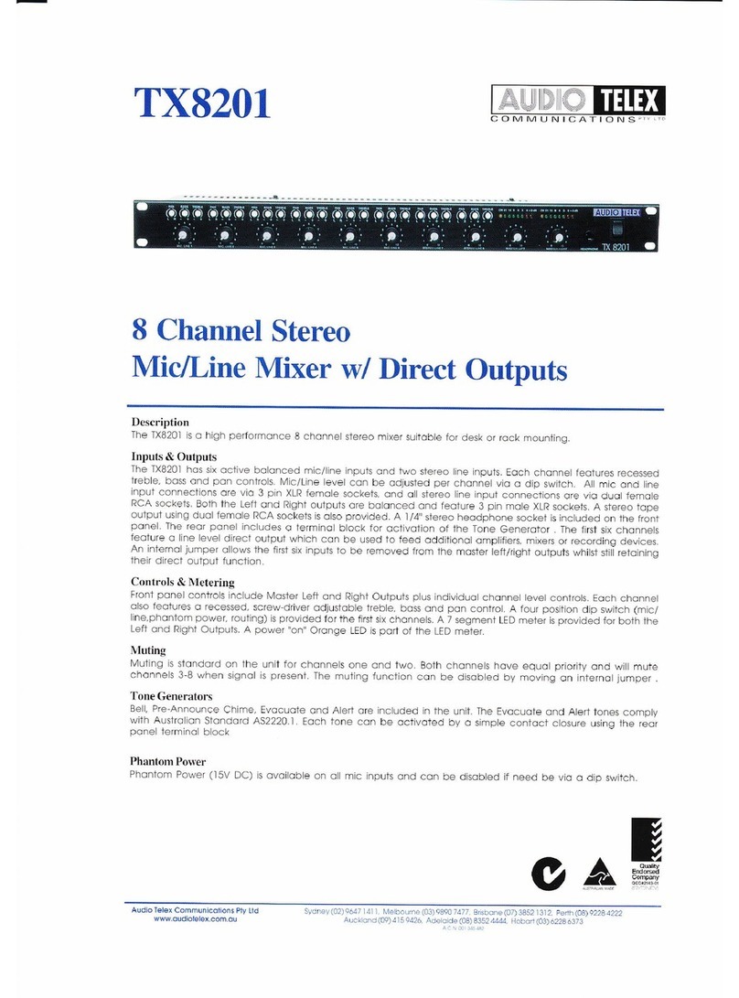 AUDIO TELEX TX8201 User manual