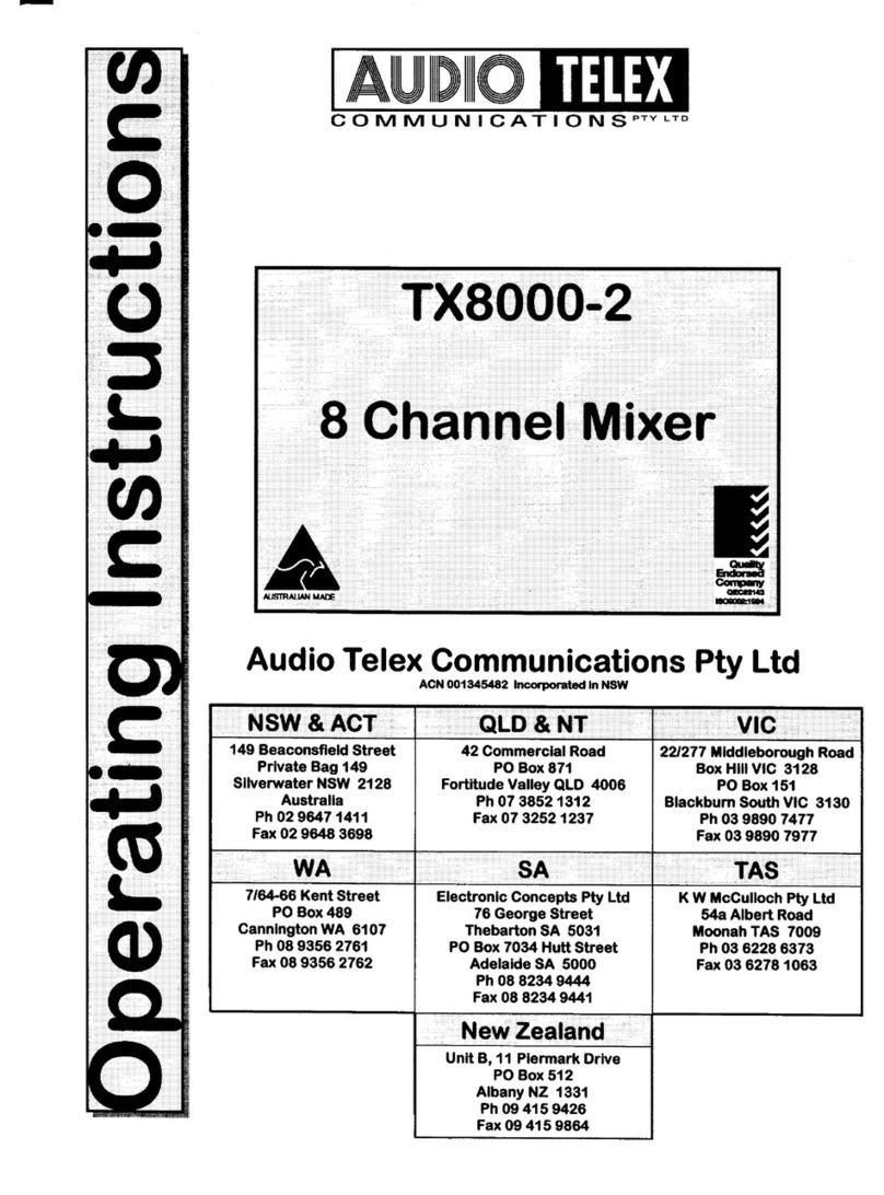 AUDIO TELEX TX8000-2 operating instructions