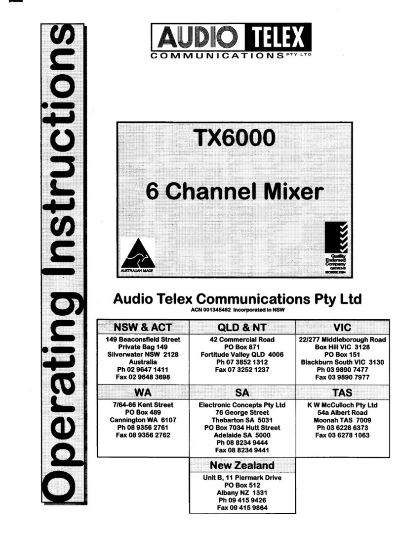AUDIO TELEX TX6000 operating instructions