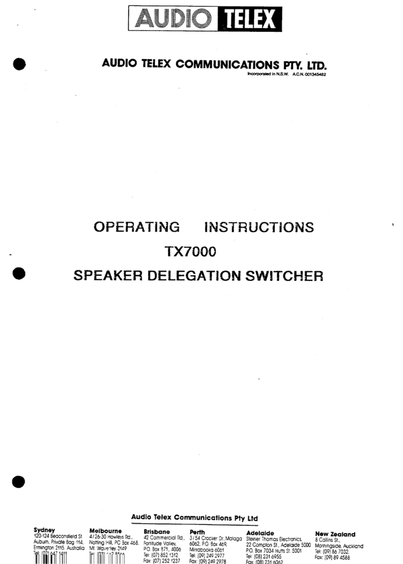 AUDIO TELEX TX7000 User manual