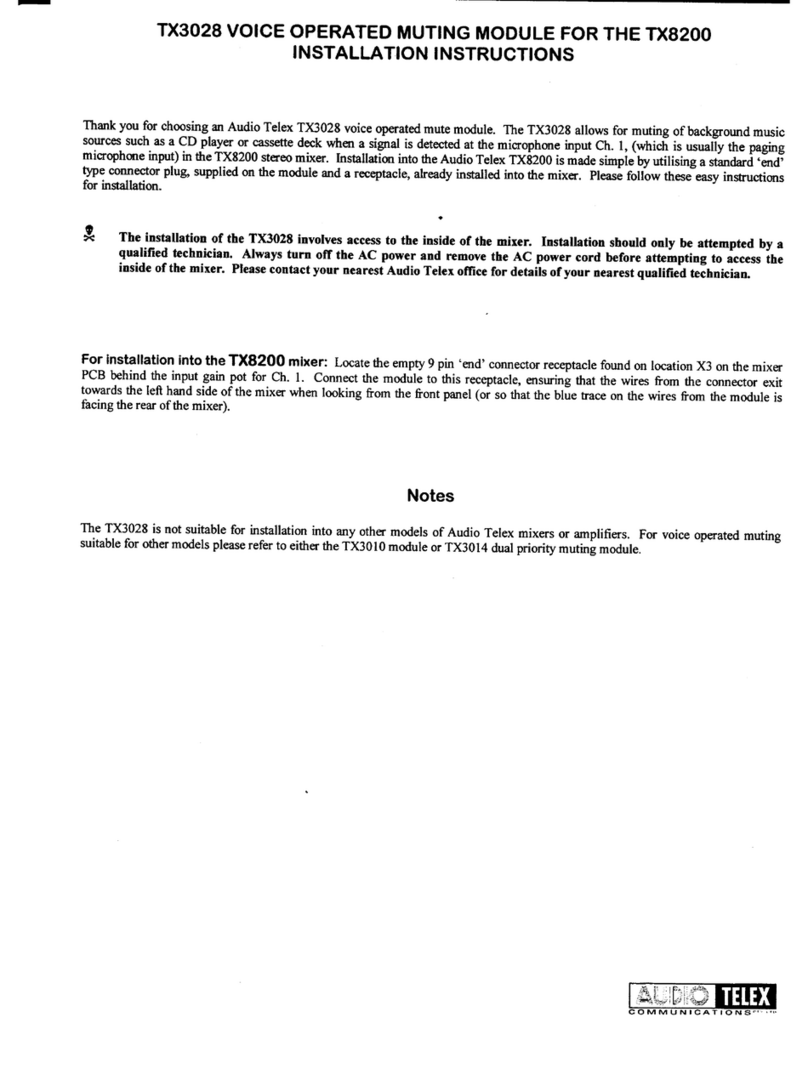 AUDIO TELEX TX3028 Instalation instructions
