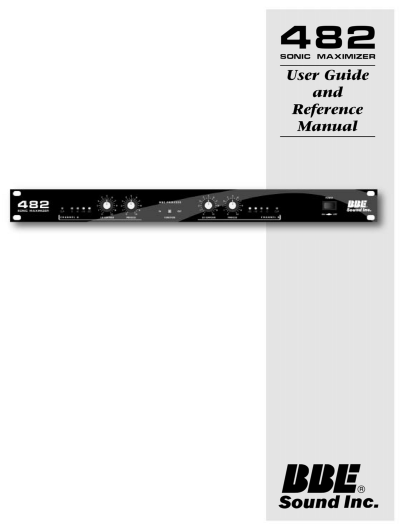 BBE SONIC MAXIMIZER 482 User manual