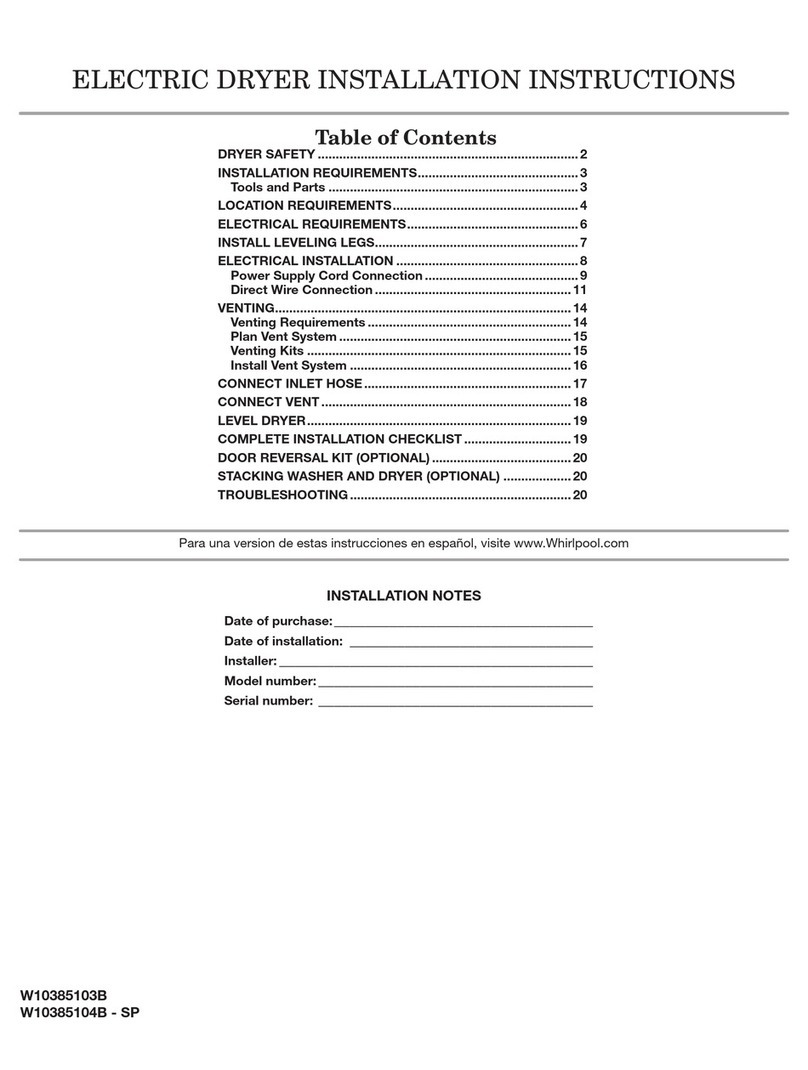 Whirlpool WED9151YW User manual