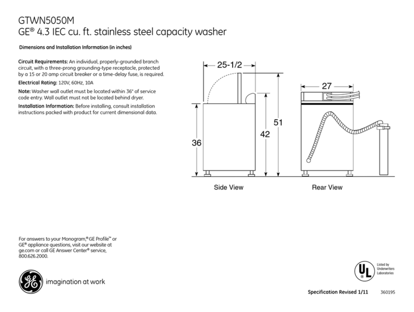 GE GTWN5050MWS Manual